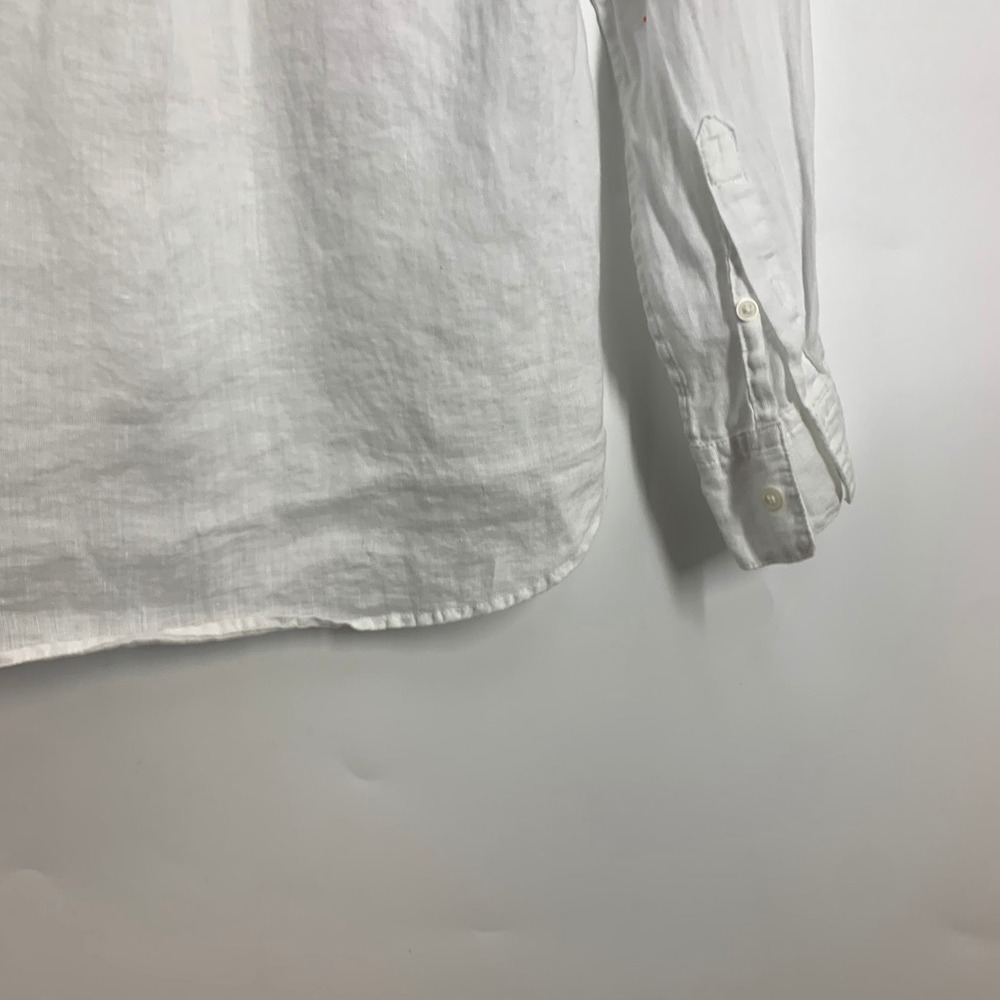 Uniqlo Premium Linen Shirt Womens XS White Long Sleeve Button Down Blouse - Picture 8 of 14